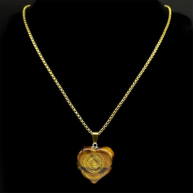 AFAWA Anhänger Halskette, Edelstahl, Gold, Unisex - Bild 1