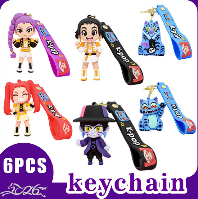 Bandai Harajuku-Style KPOP Tiger, Schlüsselanhänger, 6er-Pack, Bunt - Bild 1