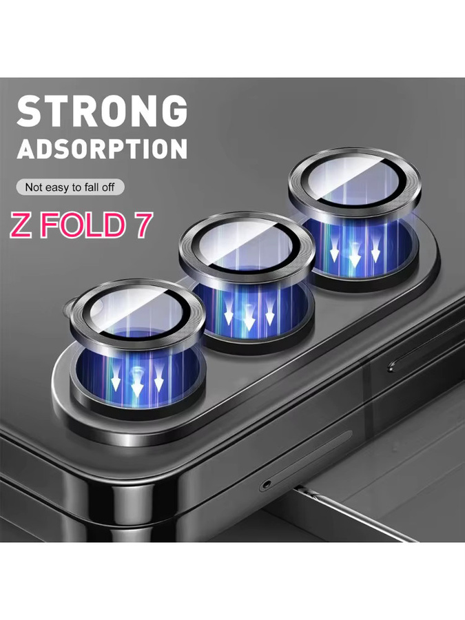 Samsung Ultra-HD Kameraschutzring aus gehärtetem Glas und Metall für Samsung Galaxy Z Flip Fold 7 6 5 4 3 in Silber und Multicolor - Bild 5