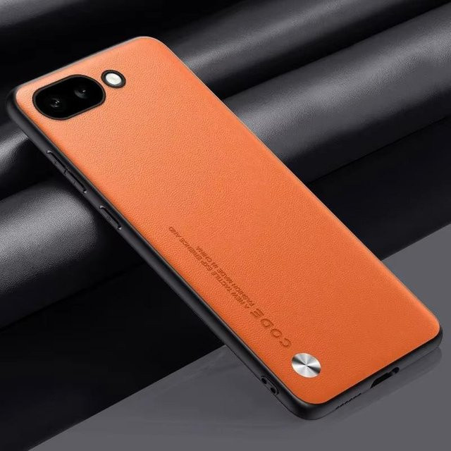 Stoßfeste Google Pixel Schutzhülle aus Kohlefaser und PU Leder in Orange für Google Pixel 9 Pro XL 8 Pro 8A 7 6 Pro 7A - Bild 1