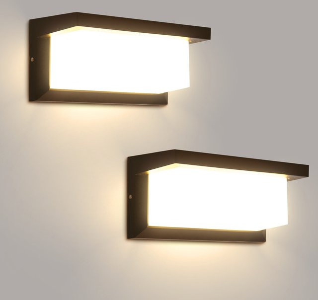 CANMEIJIA LED Vintage Rechteck Wandleuchte in Schwarz für Innen und Außen mit Up-Down Lichteffekt - Bild 1