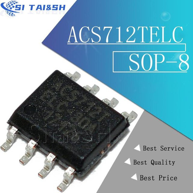 Si Tai&SH ACS712ELCTR-20A Stromsensor SOP-8 in Schwarz, 2 Stück - Bild 1