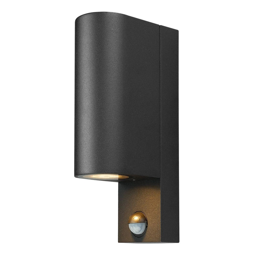 PRIOS Tetje Außenwandleuchte mit Bewegungsmelder, 2-flammig, Schwarz, Aluminium, GU10, IP65 - Bild 2