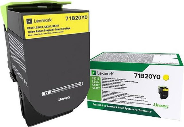 Original Lexmark Tonerpatrone 71B20Y0 Gelb für Lexmark CS317dn, CS417dn, CS517de, CX317dn, CX417de, CX517dn, CX517dw - Bild 1