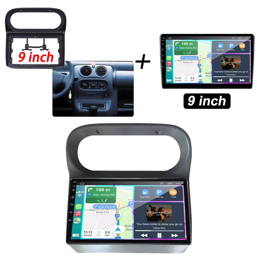 EOENKK Android 15 Carplay Stereoanlage für Renault Twingo 2005 - 2013 mit GPS-Navigation und RDS in Schwarz - Bild 2