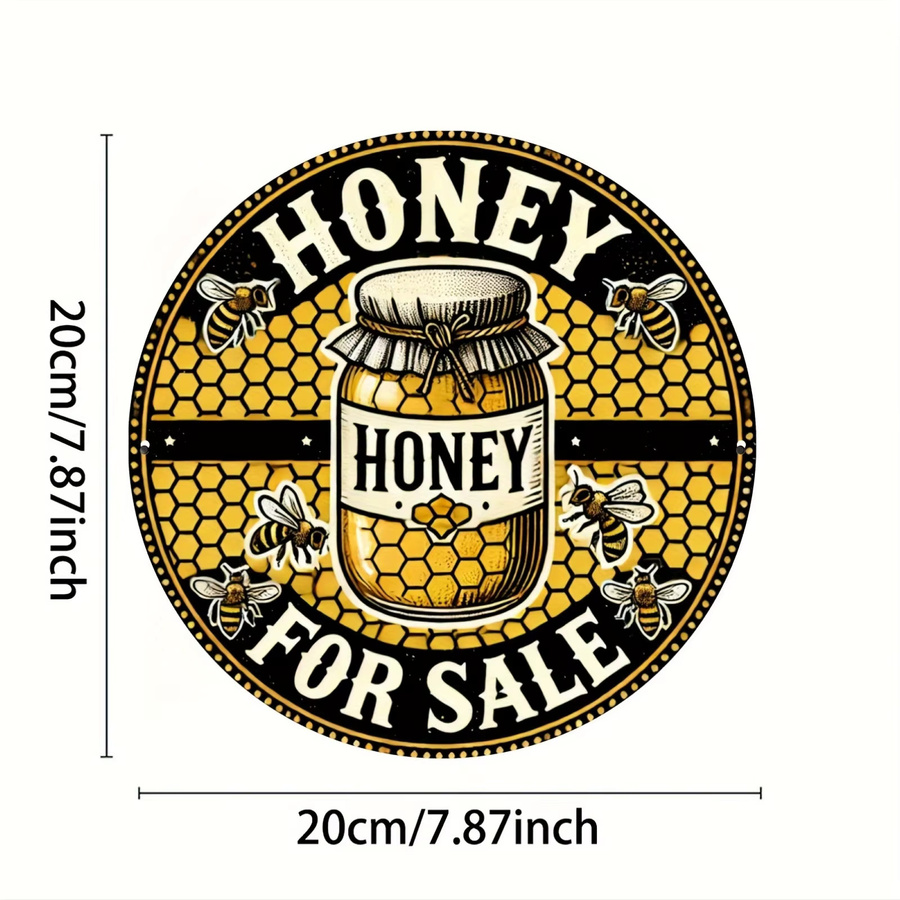 Vintage Honey Aluminiumschild HELLOYOUNG in Gelb zur Wanddekoration für Badezimmer, Bar, Café oder Garage, B/H: 20 x 20 cm - Bild 1