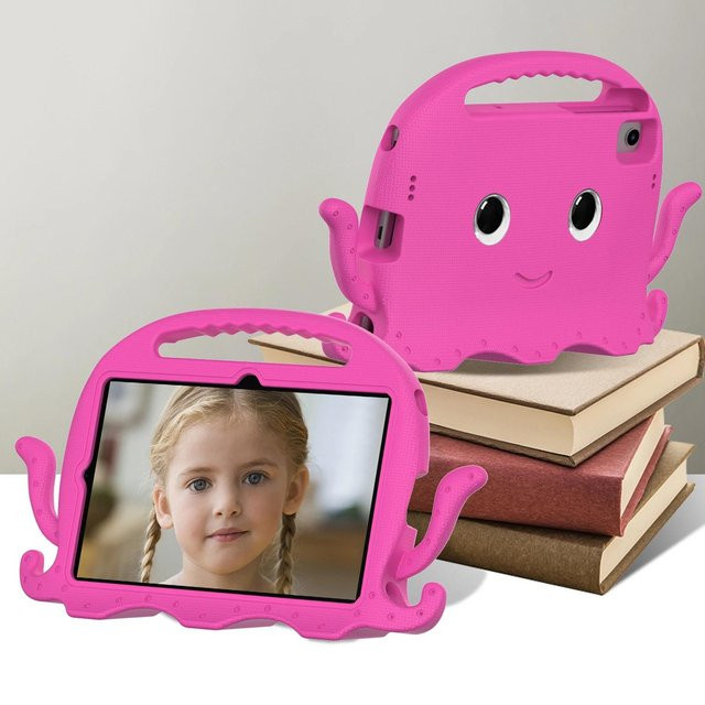 EVA Kinderhülle für Samsung Galaxy Tab S6 Lite 10.4 SM-P610 P613 P620 in Pink mit Tintenfisch Cartoon Design - Bild 1