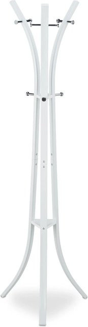 Relaxdays Garderobenständer aus Metall in Weiß mit 9 Haken, Höhe: 175 cm, Breite: 55 cm, Tiefe: 55 cm - Bild 1
