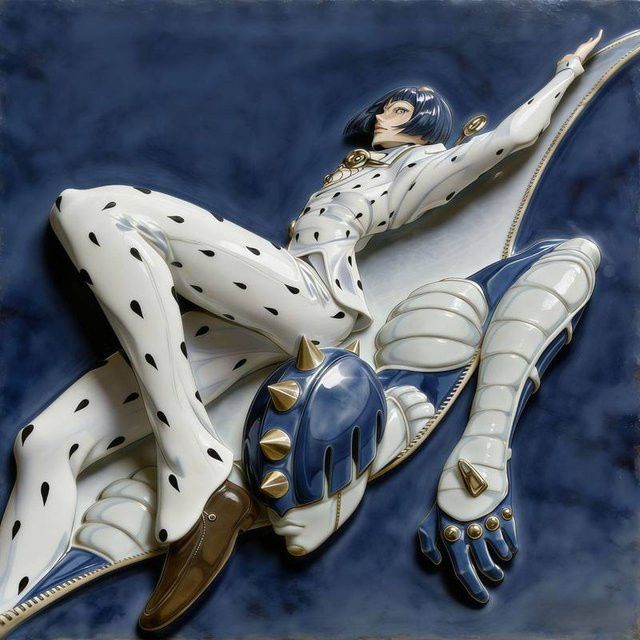 Bandai JOJO 3D-Keramik-Relief-Abzeichen Giorno DIO, Keramik, bunt - Bild 1