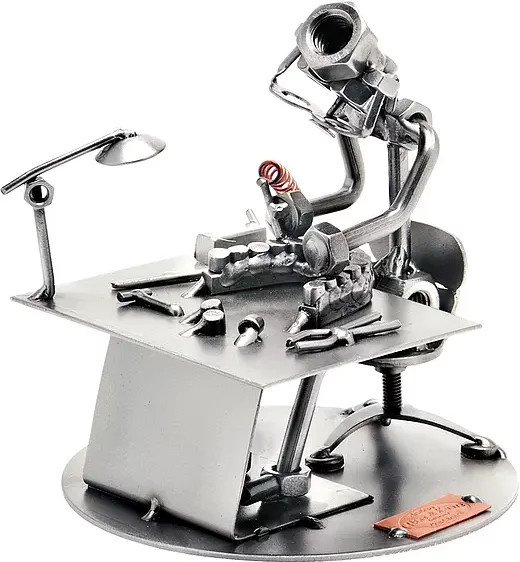 Schraubenmännchen Zahntechniker von Hinz & Kunst aus Metall in Silber - Bild 1