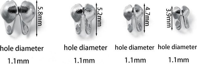 Binchi Outdoor Product Perlenkappen Edelstahl, 2.0x4.7mm, 3-6 mm - Bild 1
