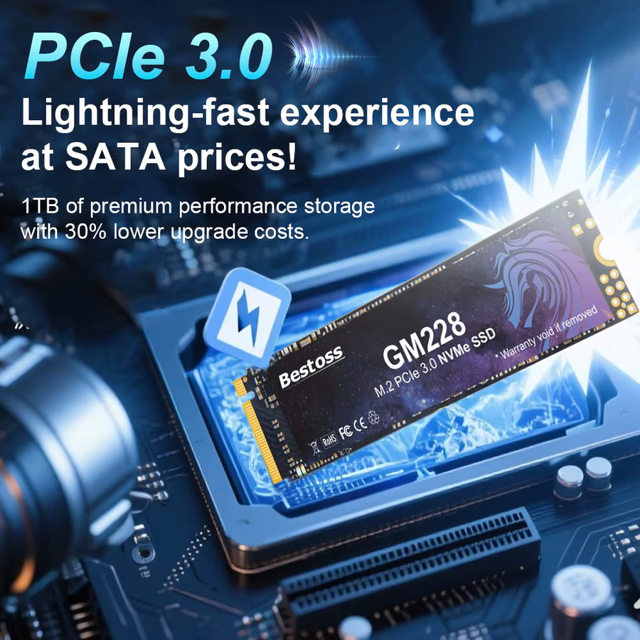 Bestoss M2 2280 NVMe SSD Interne M.2 PCIe 3.0 x4 Solid State Drive in Schwarz - Bild 3