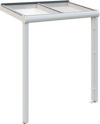 SKANHOLZ Vordach Greifswald Pultdach aus Aluminium und Polycarbonat, Weiß, B: 216 cm, T: 135 cm, H: 89 cm - Bild 1