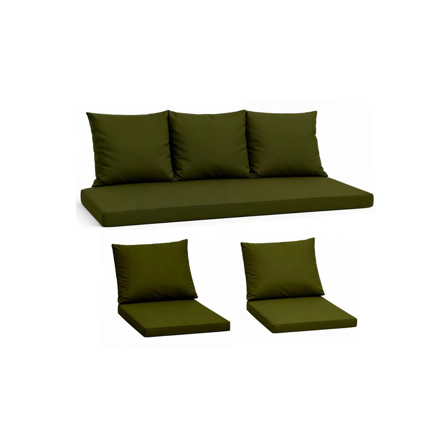 Setgarden Komfort Set Gartenloungekissen für Technorattan-Möbel in Grün, bestehend aus Sofa-Kissen und 1 Sesselteil, Breite: 160 cm, Tiefe: 50 cm - Bild 2