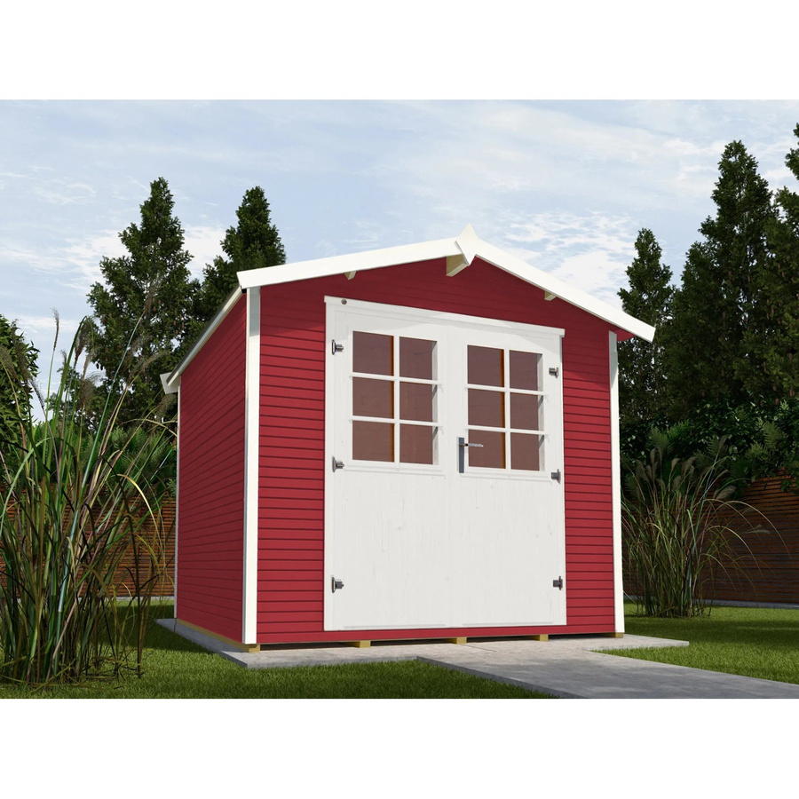 WEKA Gartenhaus 218 Gr.1 aus Massivholz mit Satteldach in Schwedenrot, B/H/T: 260 x 234 x 205 cm - Bild 2