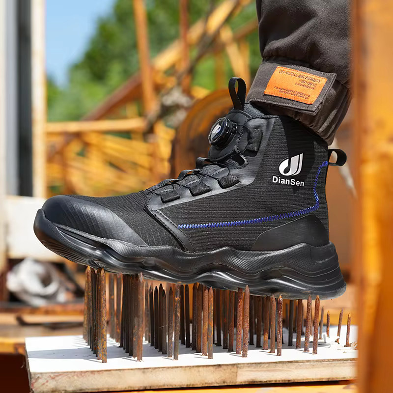 Kankeirr Herren Sicherheitsschuhe High Top Arbeitsschuhe mit Stahlkappe in Schwarz - Bild 3