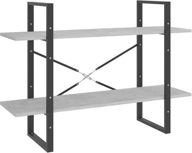 vidaXL Bücherregal im Industrial Design, 2 Fächer, Grau, B/T/H: 100 x 30 x 70 cm - Bild 1