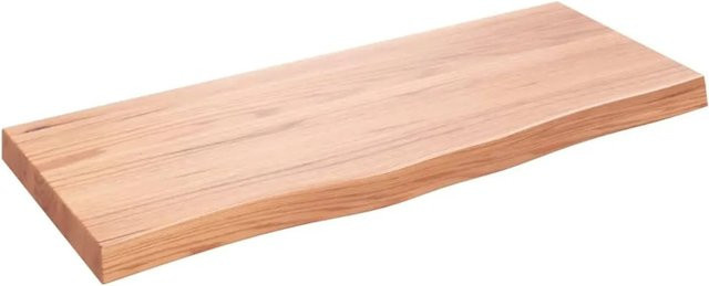 vidaXL Waschtischplatte aus Eichenholz in Braun, lackiert, B/T/H: 100 x 40 x 6 cm - Bild 1