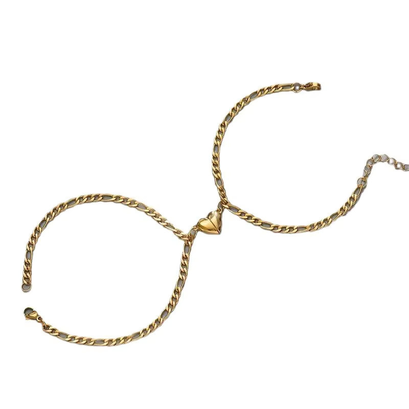 ANENJERY Armband, Edelstahl, Herz, Gold, Damen - Bild 3
