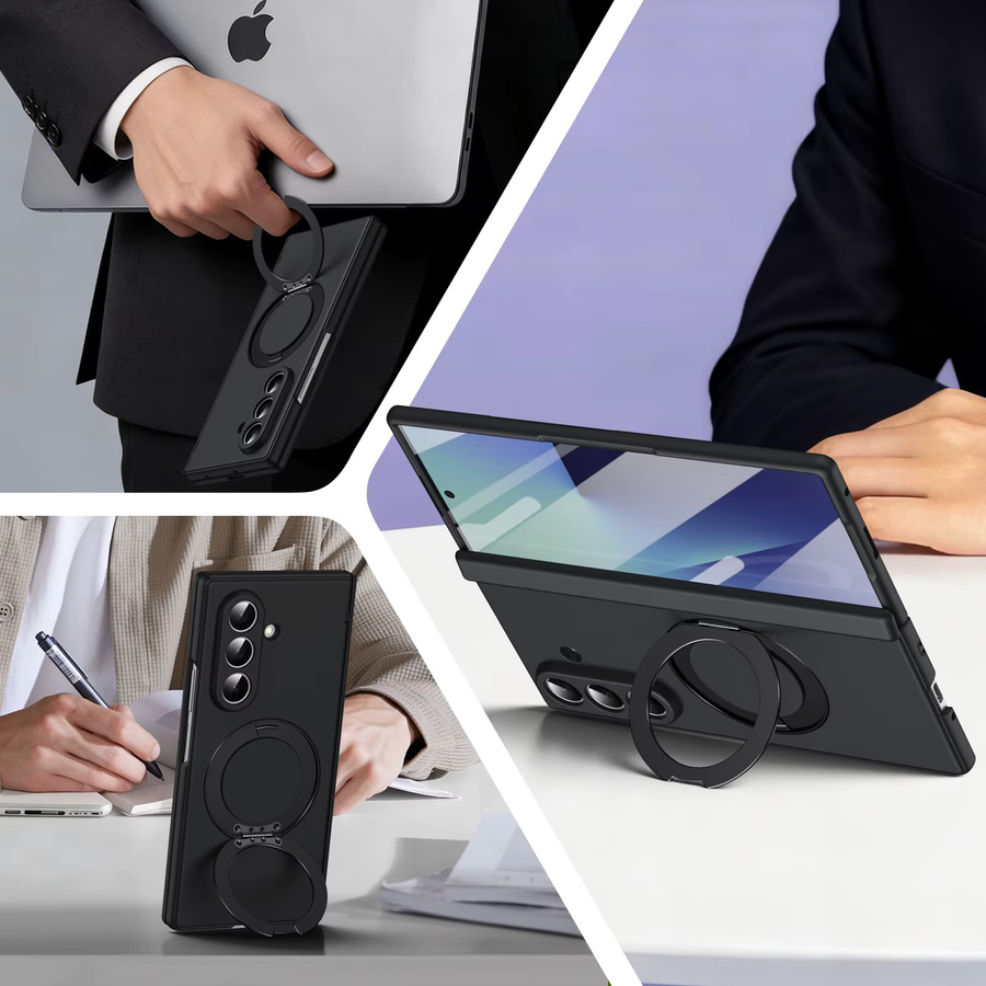 Ultradünne Matte Handyhülle mit Bildschirmschutzfolie für Samsung Galaxy Z Fold 7 6 5 in Schwarz - Bild 2