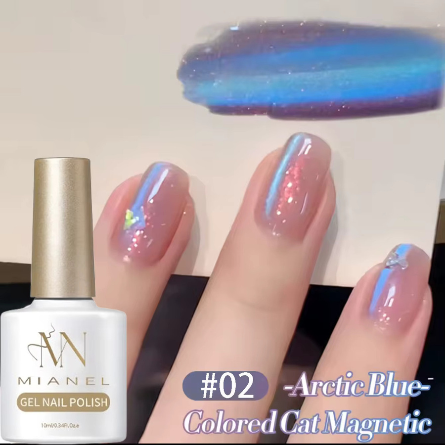 MISS MIANEL Magnetischer Katzenaugen-Gel-Nagellack, Arctic Blue, 10 ml - Bild 4