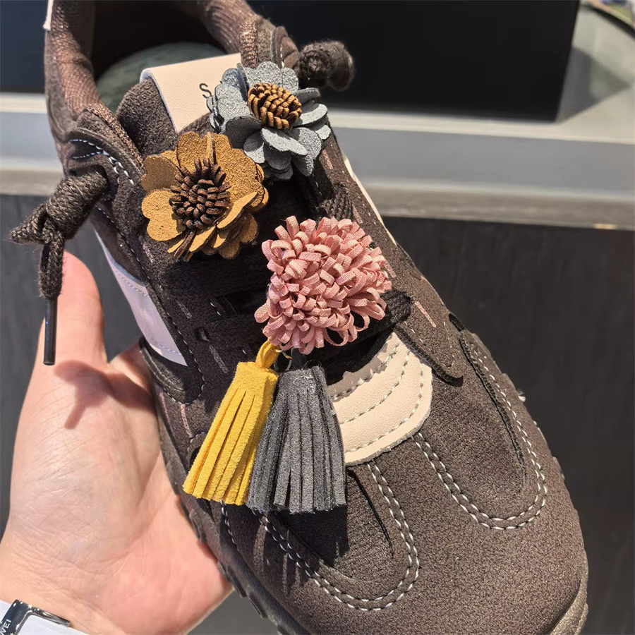 SMATLELF Schuh Charms, Quaste Anhänger, Leder, Blume - Bild 4
