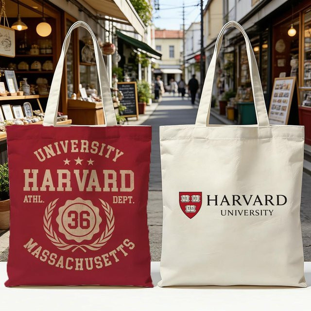 Harvard University Aufbewahrungstasche, waschbare und wendbare Einkaufstasche mit weißen Griffen - Bild 1