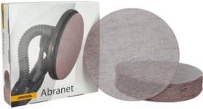 Mirka ABRANET Schleifmittel für Exzenterschleifer, Körnung P80, Durchmesser: 225 mm, 25er Pack, Grau - Bild 1