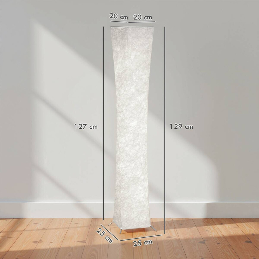 HOMCOM Stehleuchte modern in Silber und Weiß, dimmbare LED-Bodenleuchte aus Metall und Kunststoff, B/T/H: 25 x 25 x 129 cm - Bild 4