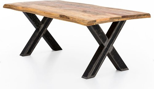 SIT Esstisch TABLES & CO aus Mango Holz in Braun mit transparenter Platte, Höhe: 76 cm, Breite: 100 cm, Tiefe: 100 cm