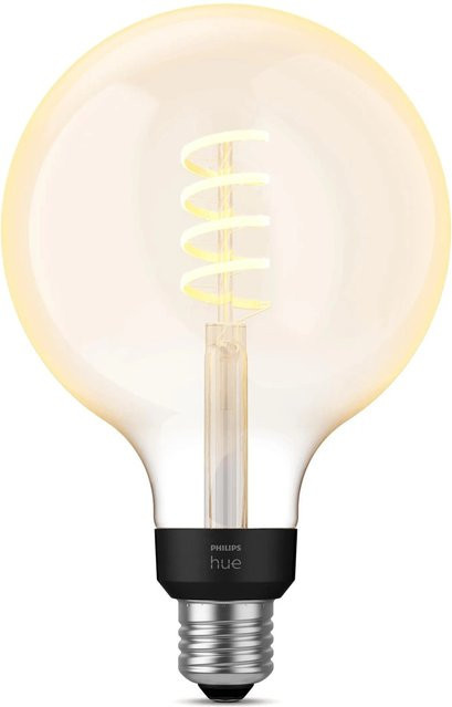 Philips Hue White Ambiance LED Filamentlampe Globe E27 in Weiß und Transparent mit Dimmerfunktion - Bild 1
