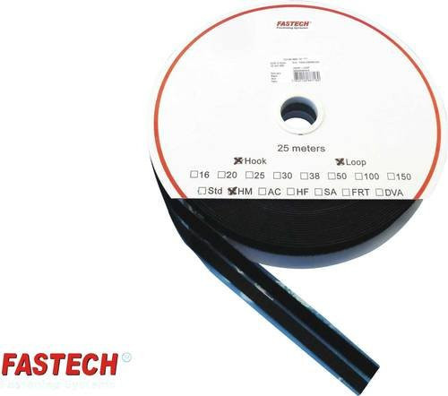 FASTECH Klettband zum Aufkleben mit Hotmelt-Haftung, Schwarz, Länge: 2500 cm, Breite: 1 cm - Bild 1