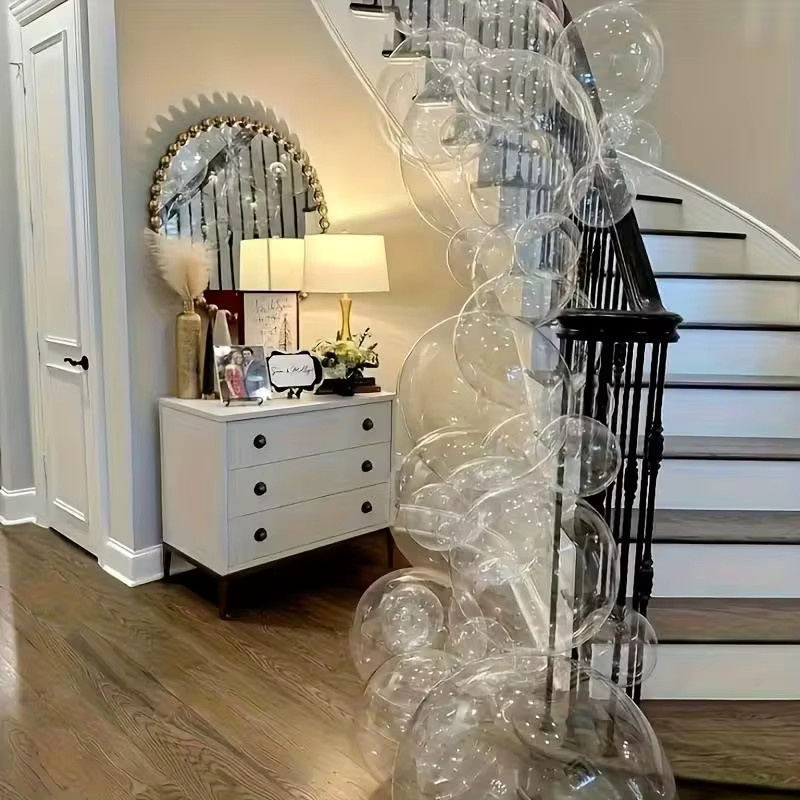 10 Stück ZQNYCY Transparente Latex-Blasenballons in Rundform für Hochzeiten, Geburtstage und Partys - Bild 3