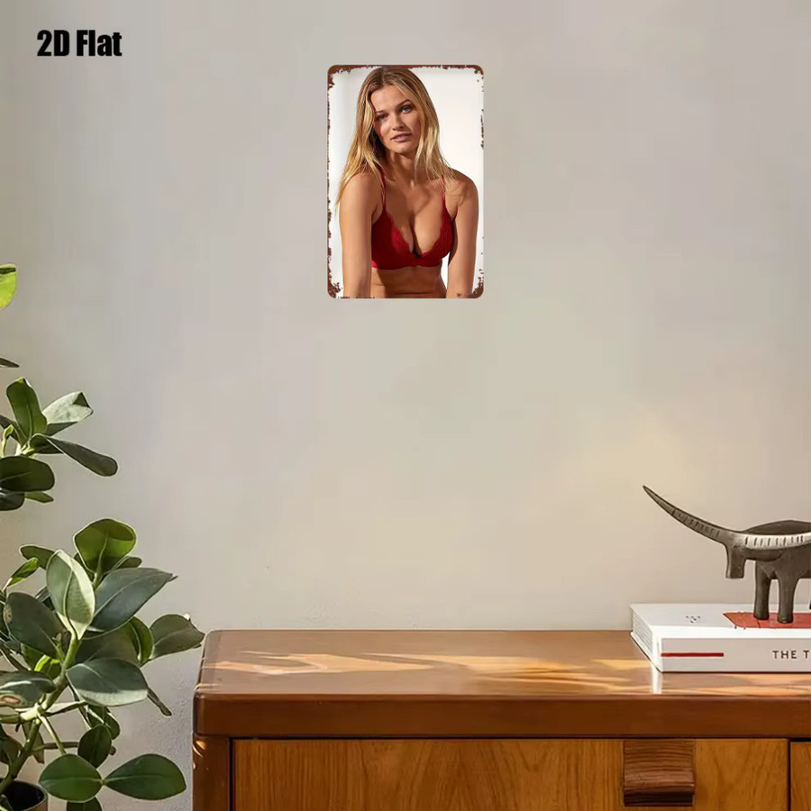 CIFBUY Blechschild Spitzendessous-Modell als Wanddekoration im Retro-Stil, B: 20,3 cm, H: 30,5 cm - Bild 4