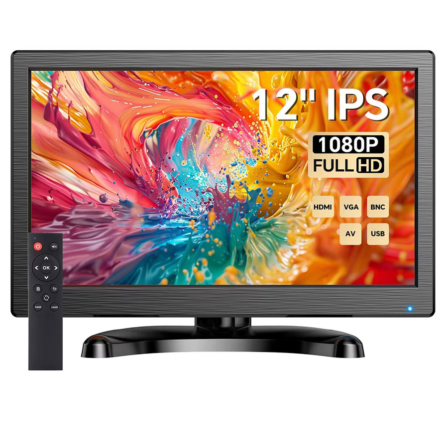 Eyoyo 12 Zoll Überwachungskamera-Display mit Full HD LED-Bildschirm, HDMI, VGA, AV, BNC und USB-C, Schwarz - Bild 8