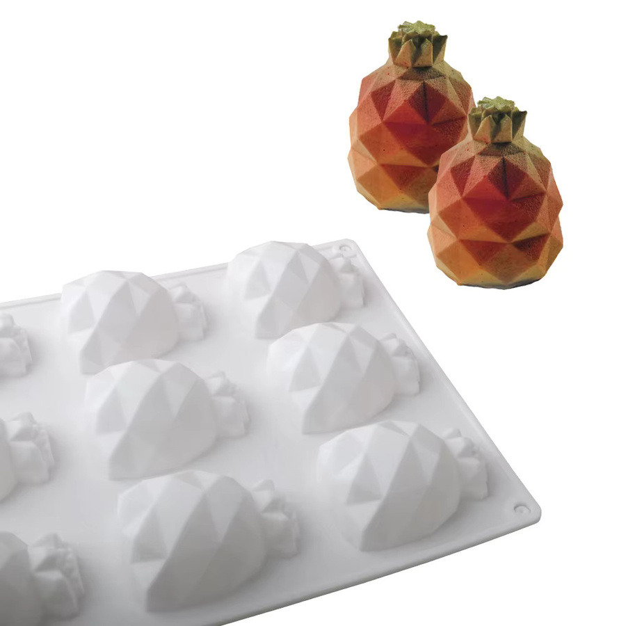 Meibum Silikonform Ananas-Design in Weiß für Mousse, Schokolade und Gebäck, 12-fach - Bild 2