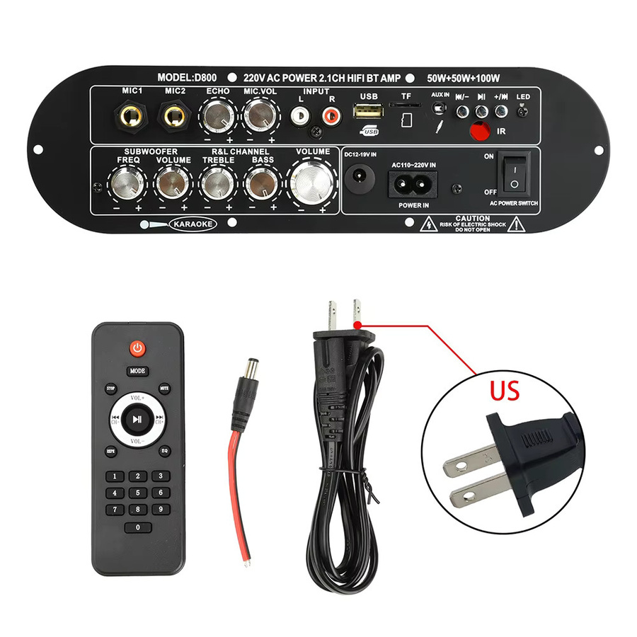 Aideepen Bluetooth 5.0 Digitalverstärkerplatine 2.1 Kanal in Schwarz mit 100W Ausgangsleistung und einstellbarem Bass und Höhen für dein Home Sound System - Bild 6