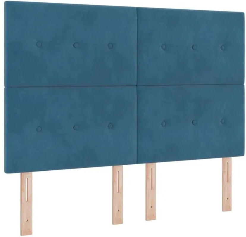 vidaXL Kopfteil aus Samt in Dunkelblau, Modern und Minimalistisch, Breite: 144 cm - Bild 1