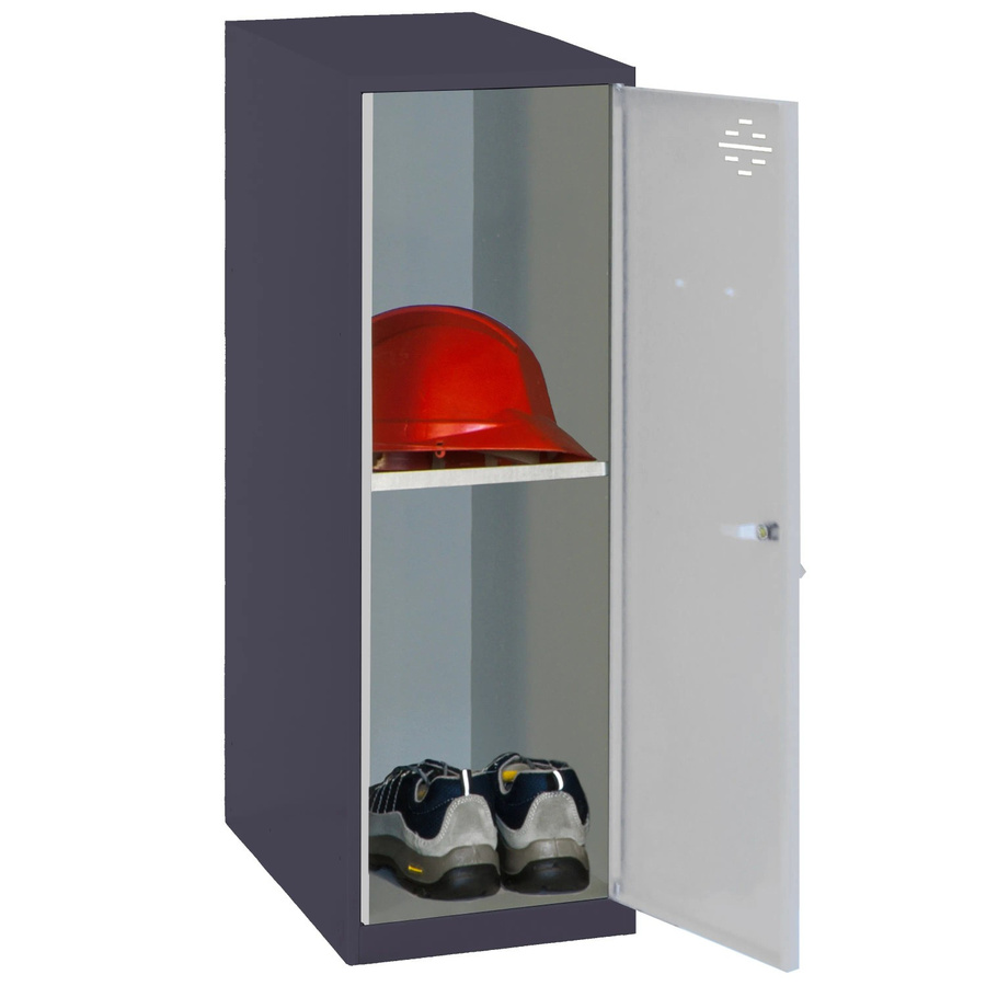 PROREGAL Schließfachschrank AMEGO Spind mit Fachboden in Grau-Anthrazit, H x B x T: 91,5 x 40 x 50 cm - Bild 2