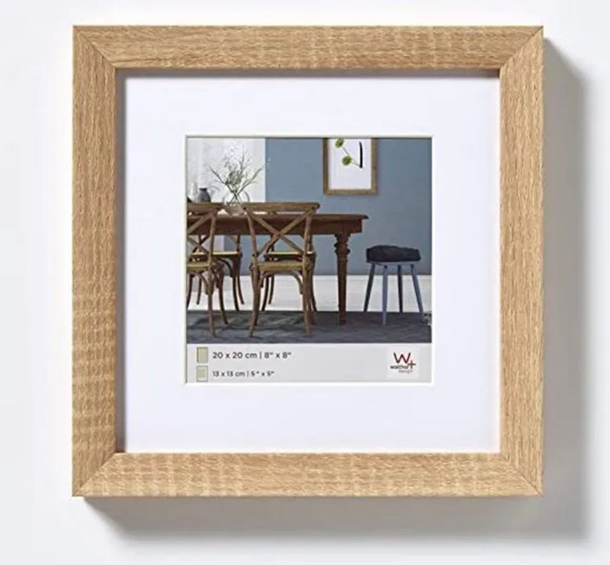 Walther Design Bilderwechselrahmen Fiorito aus Holz in Eiche Hell mit Passepartout, B/H: 20 x 20 cm - Bild 2