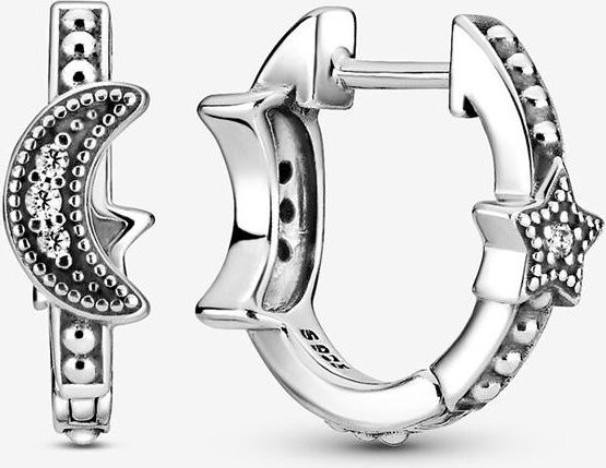 YIRAN Jewelry Hoop Ohrringe, 925 Sterling Silber, Perlen, Damen, grau - Bild 1