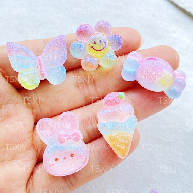 10 Stück TSXJY Harz-Cartoon-Figuren in Multicolour für Scrapbooking und DIY-Schmuckherstellung - Bild 1