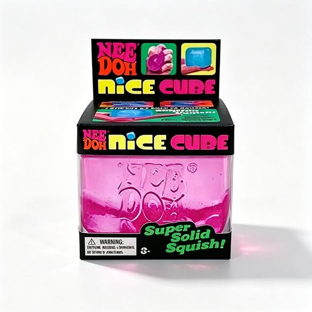 NeeDoh Nice Cube, Quetschspielzeug, Transparentes Slow-Rebound Stressabbau Fidget Spielzeug, rosa - Bild 1