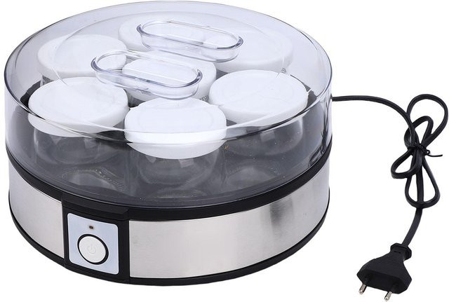Multifunktionaler elektrischer Joghurtbereiter von aimo aus Edelstahl in Silber, 20W, ideal für hausgemachten Joghurt, Pudding und Marmelade - Bild 1