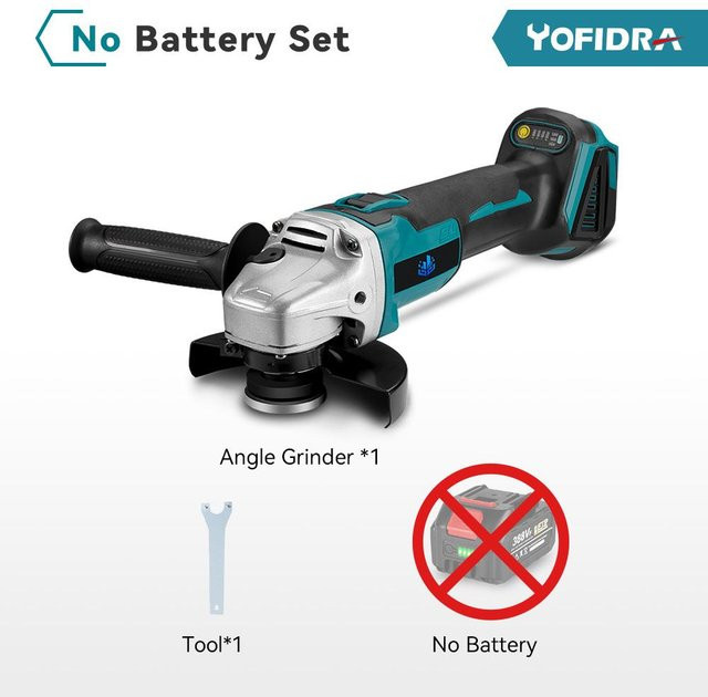 Yofidra Bürstenloser Winkelschleifer mit 4 Gängen, 125 mm Akku-Schleifmaschine für Makita 18V LXT Batterien, Multicolour - Bild 1