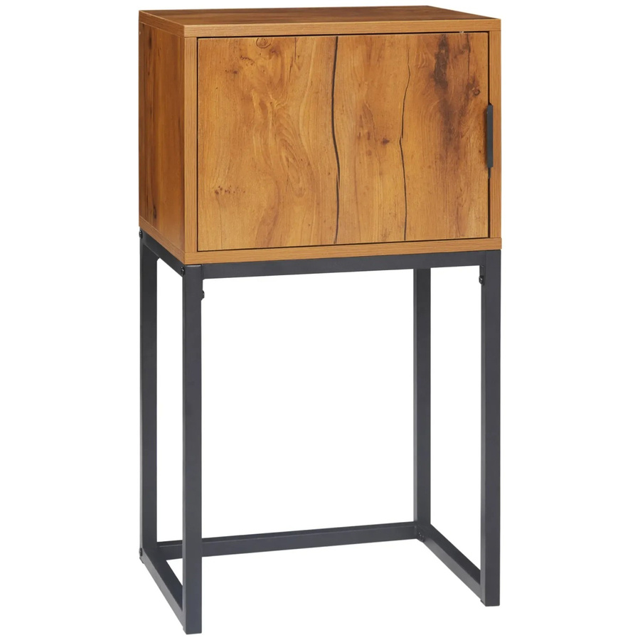 HOMCOM Konsolentisch im Industriedesign mit Schrank aus Holzwerkstoff und Stahl, Farbe Braun/Schwarz, B/T/H: 40 x 30 x 76 cm - Bild 3