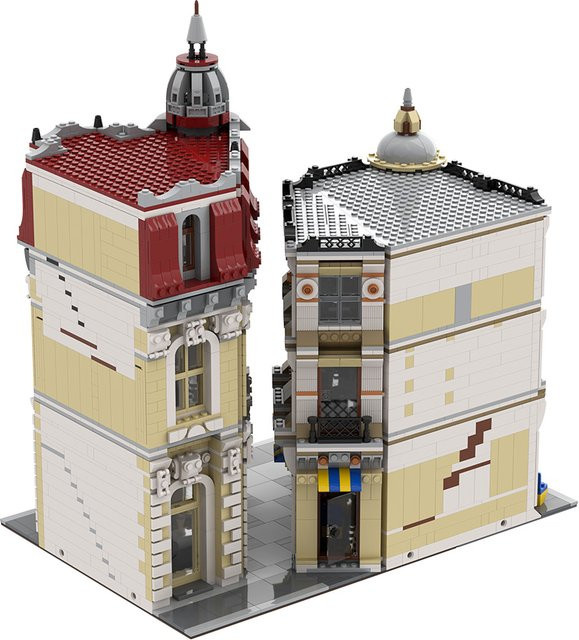Gobricks MOC Corner Alley Modulares Gebäudeset aus Bausteinen in Mehrfarbig - Bild 1