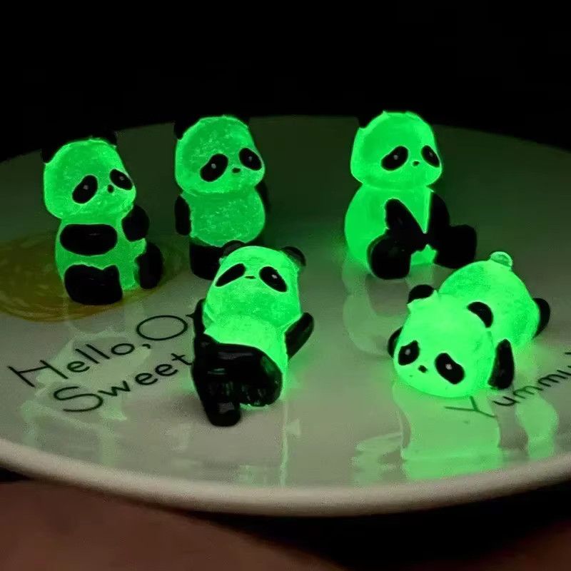 5 Stück leuchtende Panda-Mikrolandschaftsornamente als Miniatur-Figuren für die Dekoration von Blumentöpfen und Miniatur-Gärten von PDQ - Bild 2