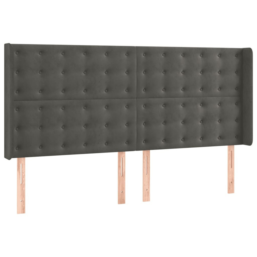 vidaXL Boxspringbett Hybrid mit Matratze und Taschenfederkern, Dunkelgrau, B/T/H: 200 x 200 x 118 cm - Bild 4