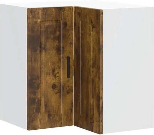 vidaXL Küchen-Eckhängeschrank Porto in Räuchereiche, Wandmontage, B/T/H: 60,0 x 57,0 x 57,0 cm